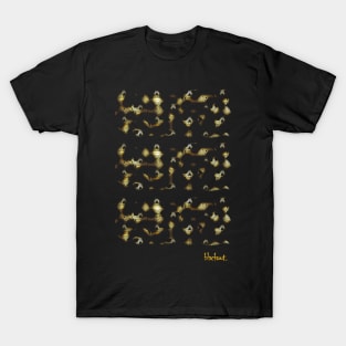 Skulls Burned Gold by Blackout Design T-Shirt